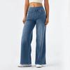 Ladies Wide Leg Trousers Elastic Waistband High Waist Stretch Vertical Trousers Stylish Womens' Casual Pants