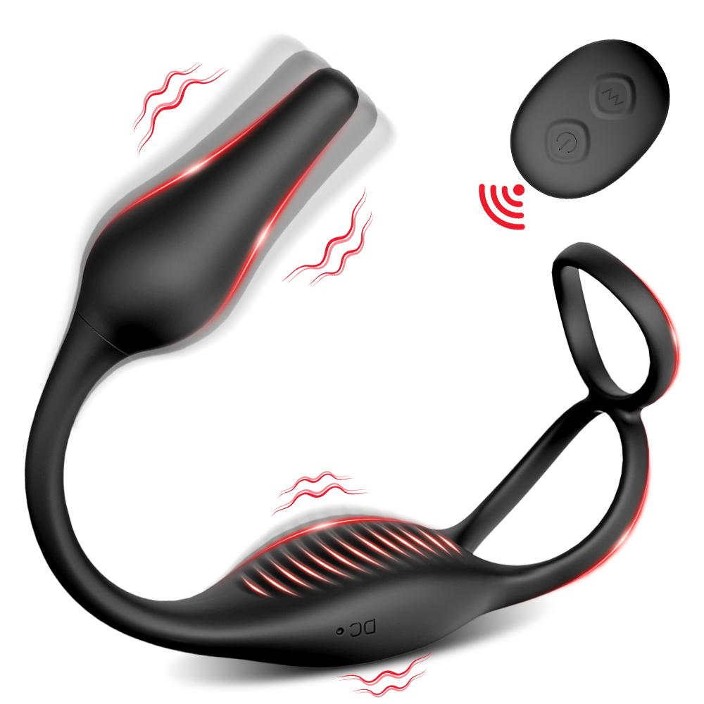 Remote Control Vibrator Penis Ring Butt Plug Male Prostate Massager Vibrating Cock Ring Anal Plug Sex Toys for Men Anal Toys Gay Men Masturbator 18+