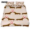 Dachshund Duvet Cover Set Cartoon Style Dachshunds King Size Bedding Set for Dog Lovers Kids Teens 2/3pcs Twin Comforter Cover
