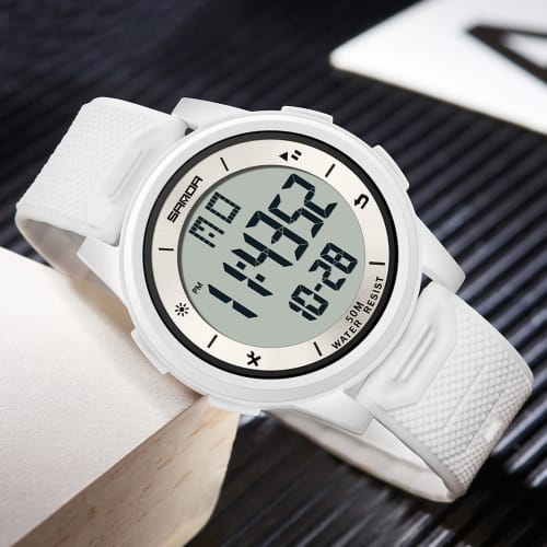 Timever Men's Digital Wristwatch, Thin, Lightweight, Comfortable, Waterproof, LED Watch, Alarm, Sports Watch with Stopwatch Function, Easy to Read, In