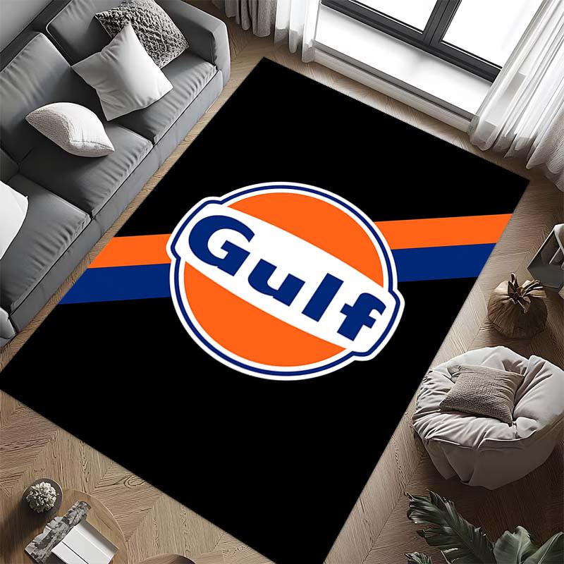 Tappeto con logo Gulf per soggiorno e camera da letto, tappetini per pavimenti, tappetino da bagno artistico, alla moda