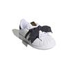 Adidas Оригинальные Superstar Удобные Нескользящие Низкие Кроссовки для Ходьбы Детская Обувь Белый Черный Q47380