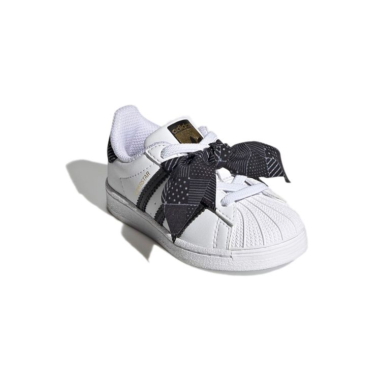 Adidas Originals Superstar Comfortable Non-Slip Low-Top Walking Shoes Baby Shoes White Black Q47380