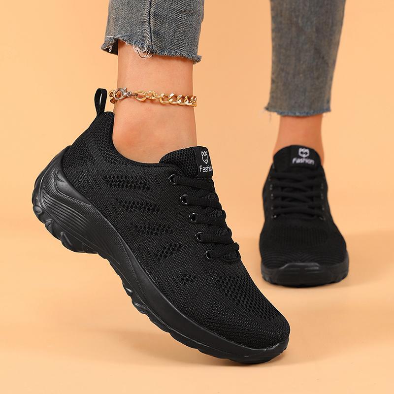 Women Breathable Casual Sneakers Platform Lace-Up Outdoor Running Shoes For Women Mesh Lightweight Sports Walking Female Shoes