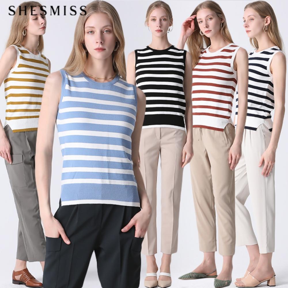 

She S miSS Two Tone SleeveleSS Knit Top brown (BR)/55