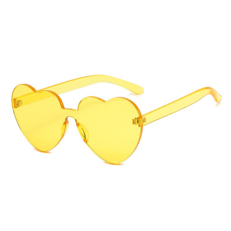 Heart-Shaped Frameless Peach Sunglasses: Perfect for Pool, Picnic, and Party