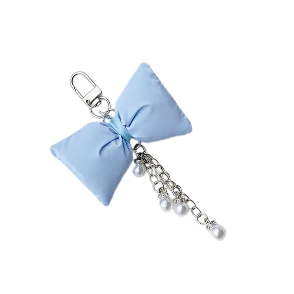 Cute Bowknot Pearl Chain Keychain Pendant Lovely Hanging Decorations Keyring Charm for Purse Bag Backpack Handbag