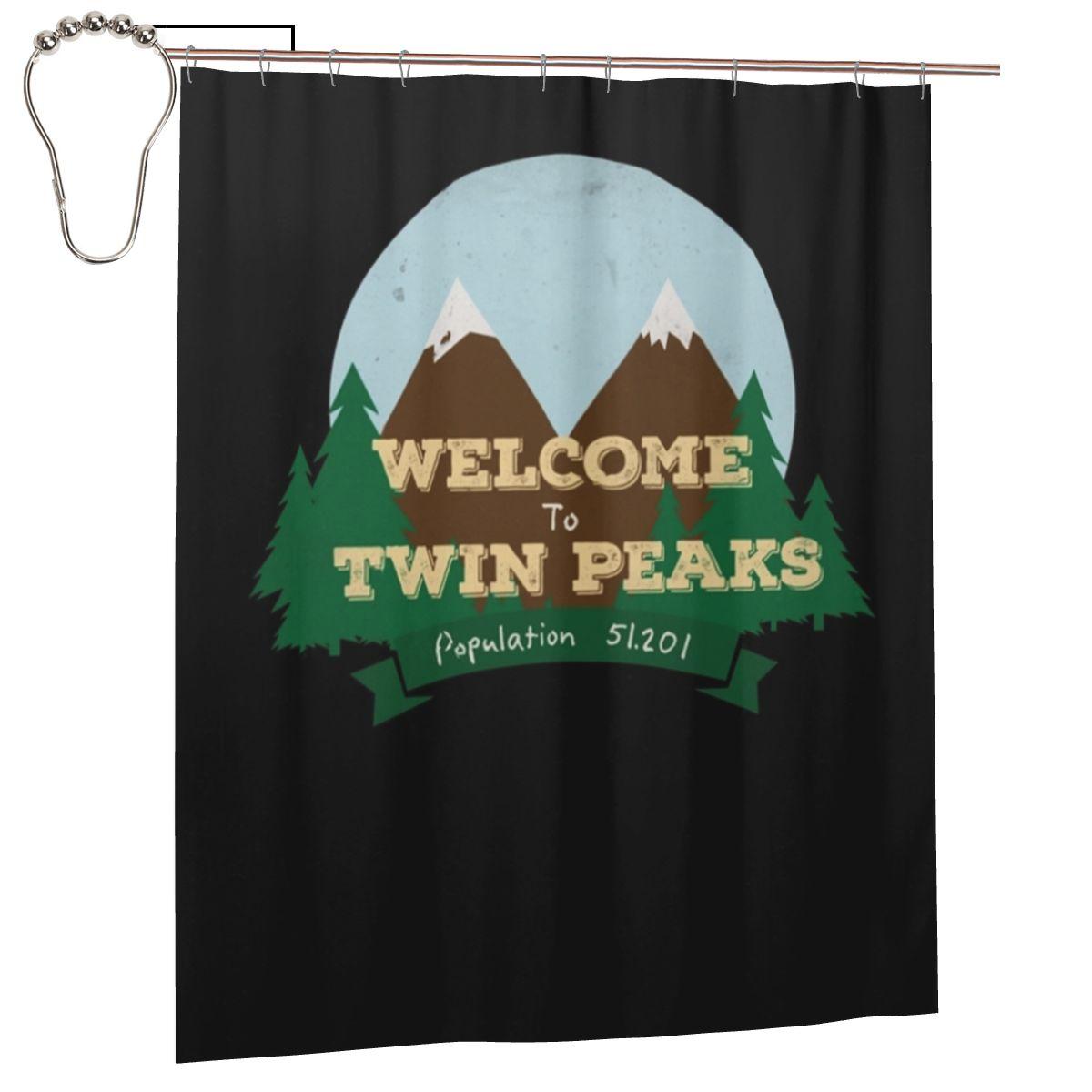 

First Day Of To Twin Peaks Gifts For Movie Fans Shower Curtain Bathroom Polyester Waterproof Bath Curtains With Hooks W60H190(CM)-1 Pcs