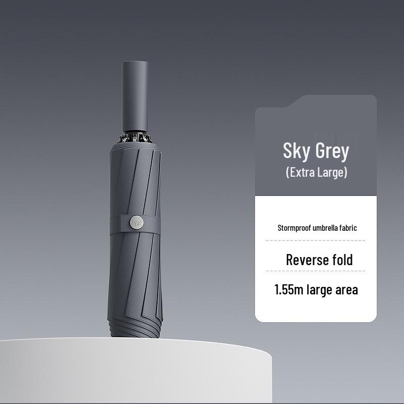 

Left Capital Windproof XL Automatic Folding Umbrella - Reinforced for Heavy Rain, Men s & Women s