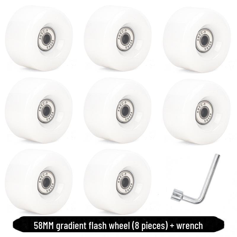 

6536 Двухрядные роликовые коньки, меняющие цвет, со светящимися полиуретановыми мигающими колесами