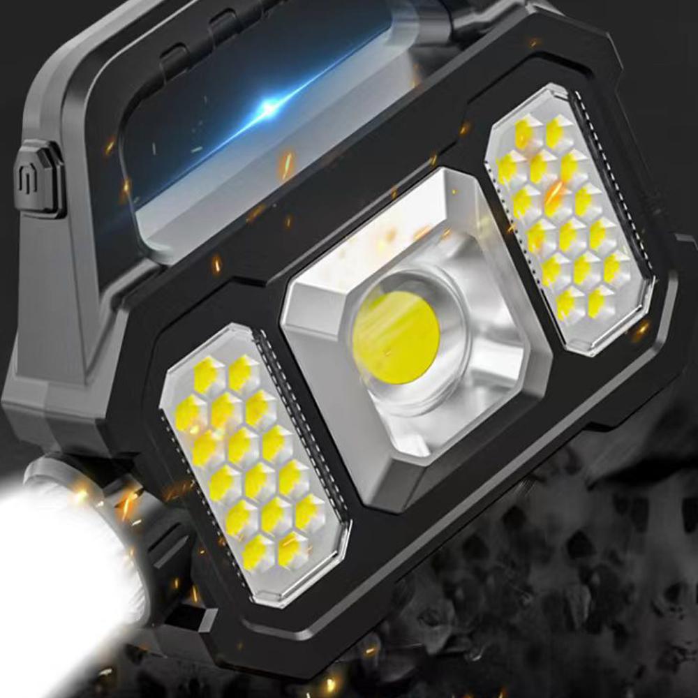 Outdoor Portable Camping Fishing Flashlight Work Light Multi-Modes Solar Powered High Brightness
