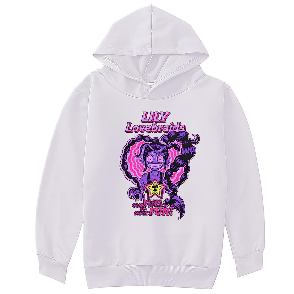 

4141 Kids Girls Lily Lovebraids Purple Printed Casual Long Sleeves Hoodie Top 100cm