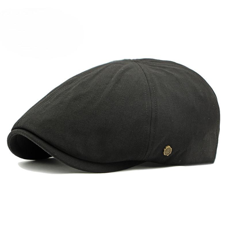

Vintage British Style Beret for Men Women 6-Panel Newsboy Cap Retro Flat Cap Breathable Sunshade Duckbill Hat Casual Cabbie Hat elastic band чёрный