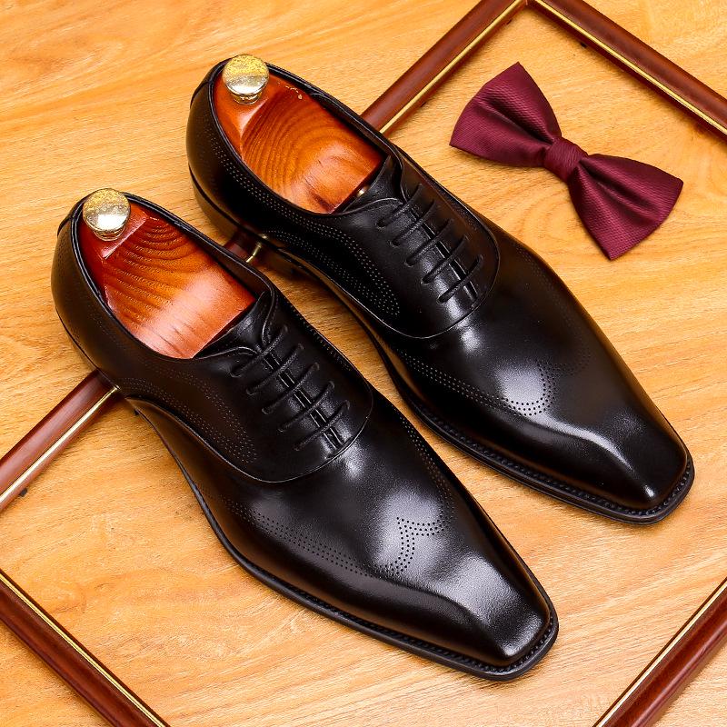 

Мужские туфли в корейском стиле из натуральной кожи, повседневные: Трендовый, Универсальный и Формальный Британский Дизайн. 41 чёрный