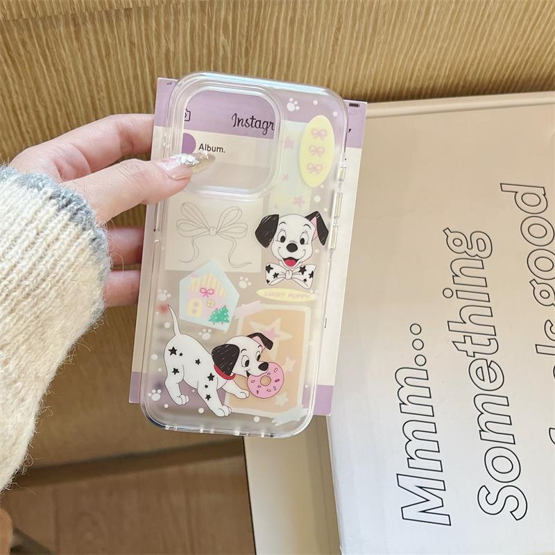 Frosted Spotted Dog for iPhone14promax Apple 16 Round Edge Phone Case 13 Creative 15 Chain Women