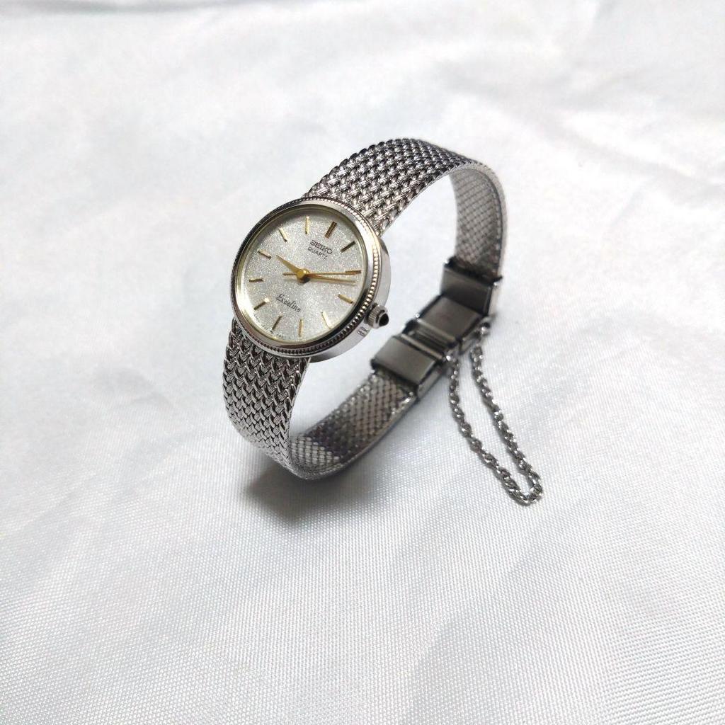 [USED] Extremely Rare SEIKO Exceline 3-hand Watch, Silver Color, Battery-operated