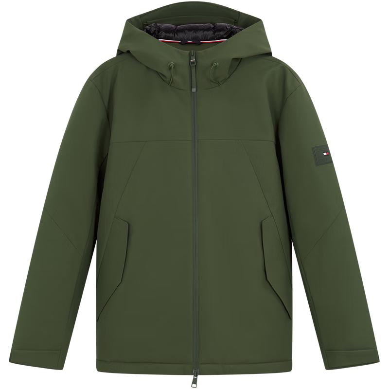 Tommy Hilfiger Men's Water-Repellent Textured Hooded Puffer Jacket