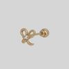 Youngglow 14k Schleife Zirkonia Piercing Ohrringe