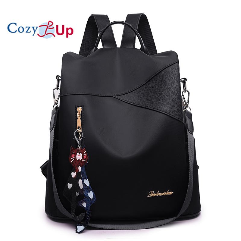 

Уютный женский рюкзак, рюкзак для путешествий на открытом воздухе, ткань Оксфорд, рюкзак двойного назначения для отдыха 32x14x35cm чёрный