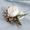 Romantics Champagne Wrist Corsage and Boutonniere Artificial Flower Set for Wedding Ceremonies Bridal Shower Flower