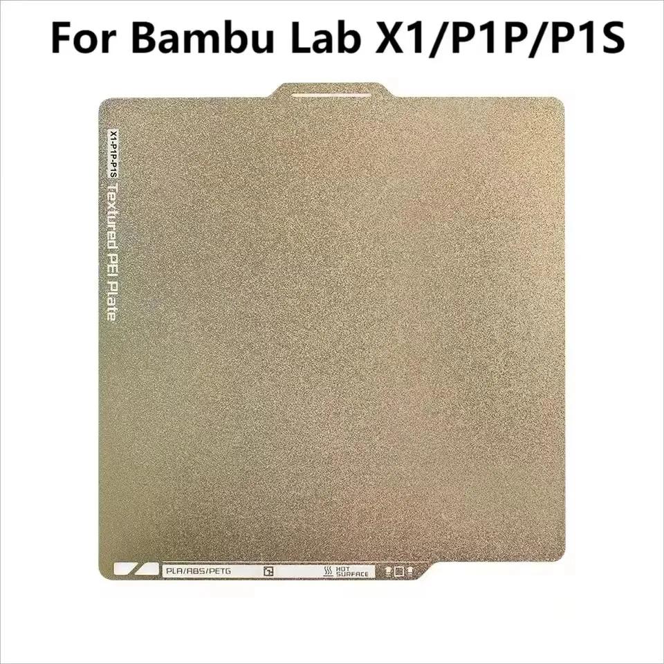 257x257mm Build Plate For Bambu Lab X1/P1P/P1S Texture Double Sided PEI Spring Steel Sheet For Bamboo Lab 3D Printer Accessories