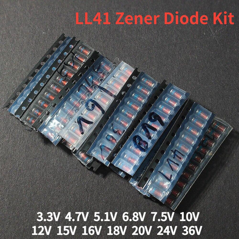 

130PCS SMD LL41 Набір стабілітронів 1W Регулятор напруги Набір діодів Асорті 3.3V-36V 13 значень*10pcs=130pcs