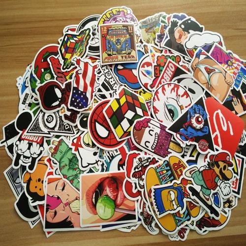 100 Pieces of Non-repeat Decorative Graffiti Stickers for Computer Car Motorcycle Skateboard Stickers