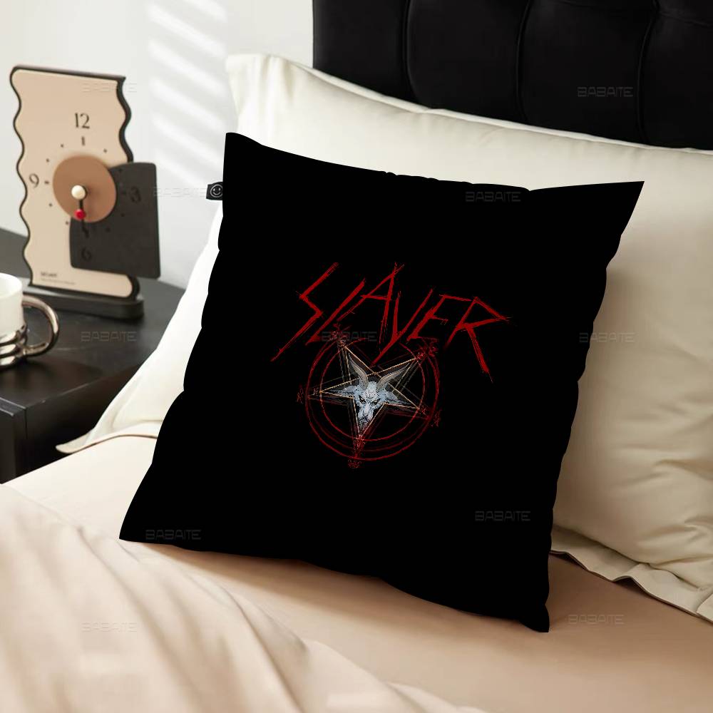 S-Slayer Heavy Metal Band Pillow Cover For Bedroom Room And Living Room Sofa Decorative Cushion Cover
