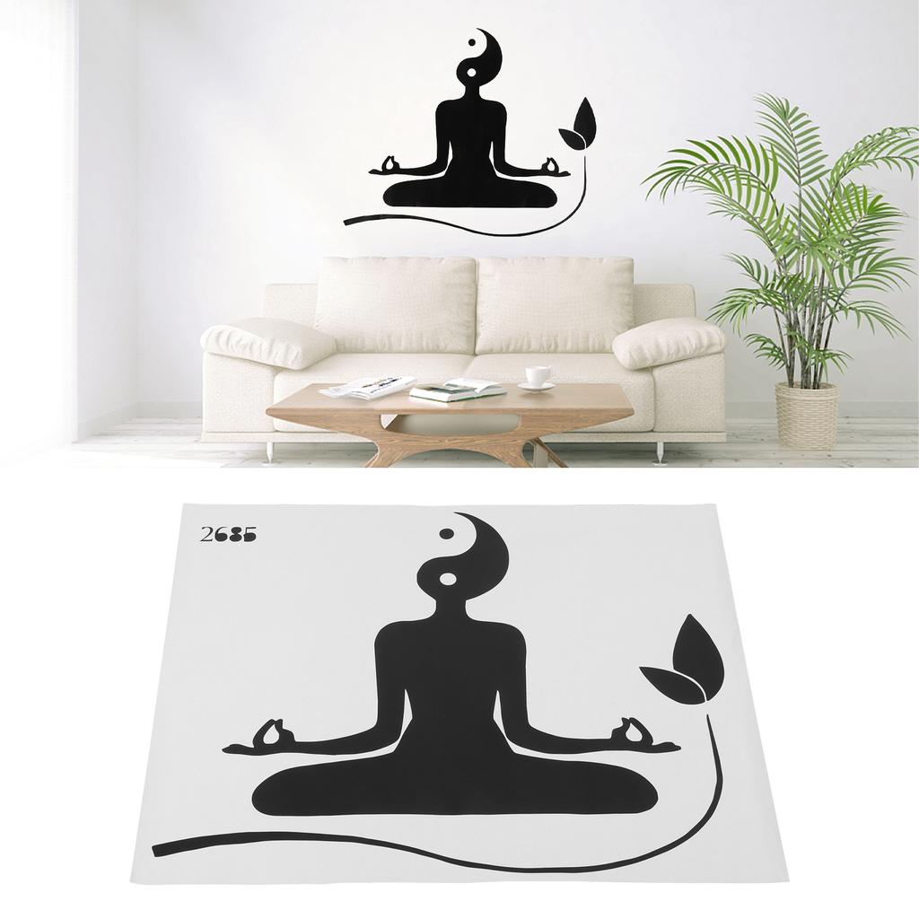 Yoga Meditation Tai Chi Wall Stickers Decal Removable Wallpaper for Bedroom Living Room