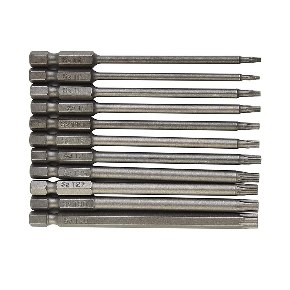 Werkstatt-Torx-Schraubendreher-Bit, 100 mm, sortiert, magnetischer Kopf