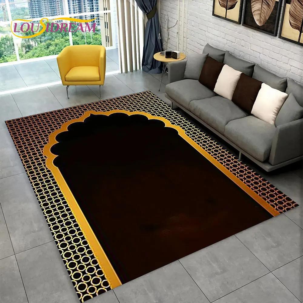 Islam Muslim Portable Prayer Kneeling Poly Mats,Carpet Rug for Living Room Bedroom Sofa Mosque Decor,Waterproof PrayerFloor Mat