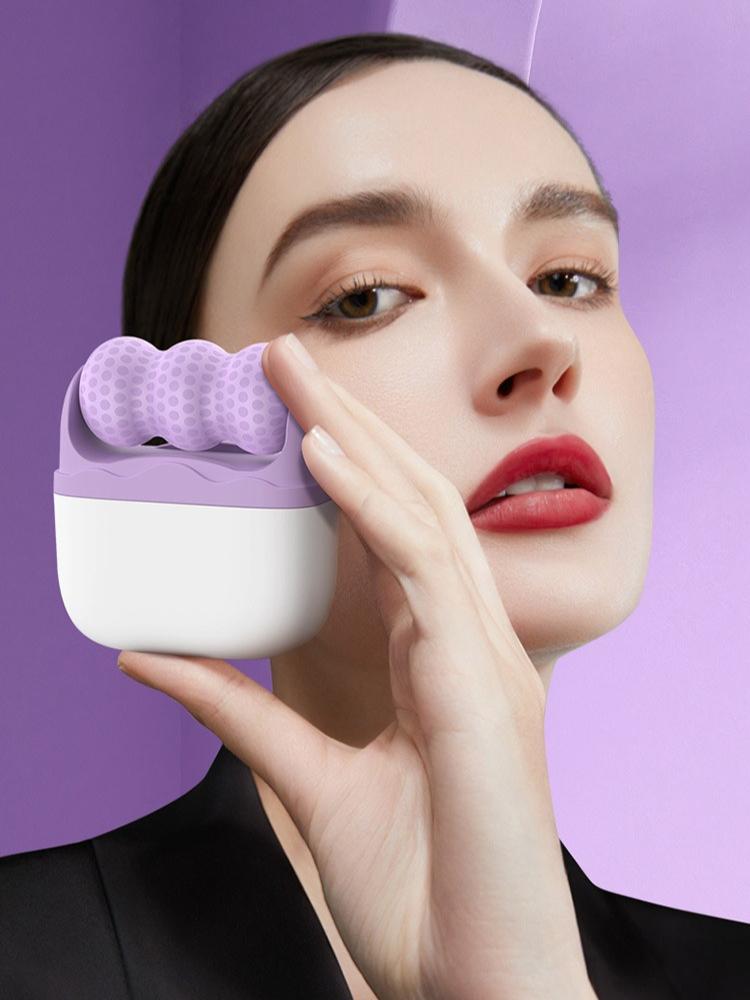 1Pc Dual-Head Ice Roller 2-in-1 Ice Compress and Facial Massager