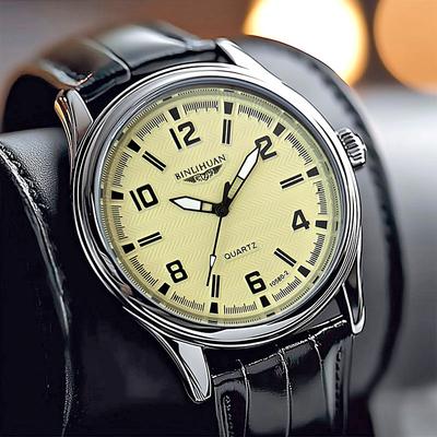 Men Wristwatch Business Quartz Clock Leather Sport Watch