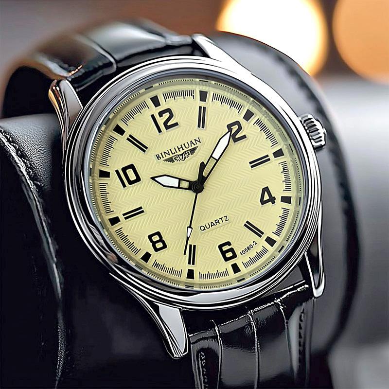 Men Wristwatch Business Quartz Clock Leather Sport Watch