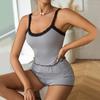 Fashion Contrast Color Sex Suspender Shorts Set Underwear Women's Loungewear Pajamas