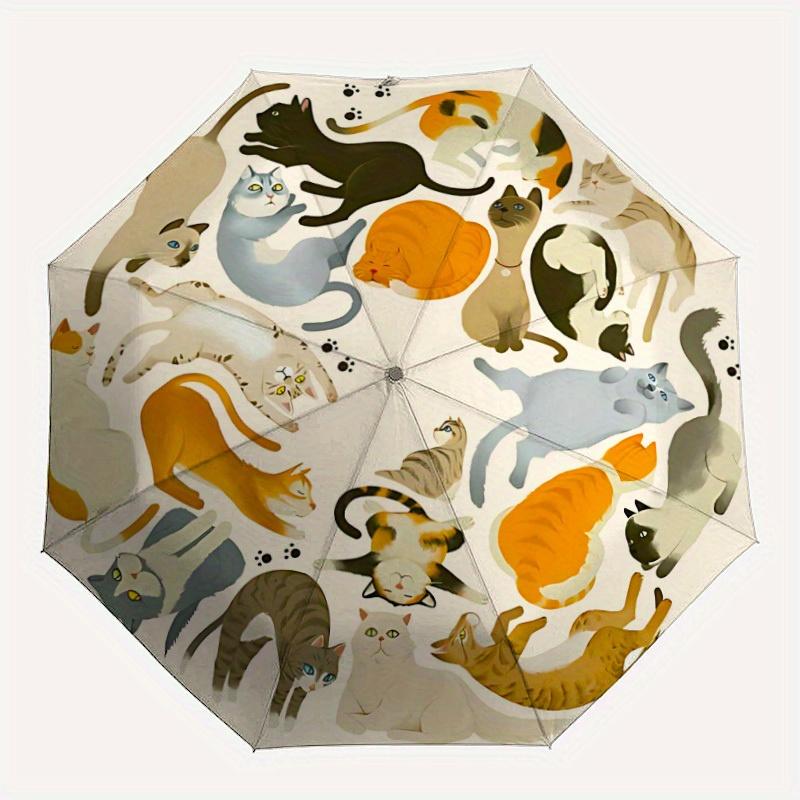 

1pc Cat Collection Automatic Open/Close Umbrella Sturdy Iron Frame, Compact Travel Umbrella - Perfect Gift for Women, Men, Birthdays, Annive