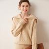 2024 Women's Heavyweight Cashmere Cable Knit Sweater - Thick, Loose Pullover Ideal for Autumn/Winter