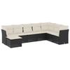 VidaXL Salon de Jardin avec Coussins 8 pcs, Canapés de Terrasse, Ensemble de Meubles de Patio, Mobilier d'Extérieur, Noir 3218046