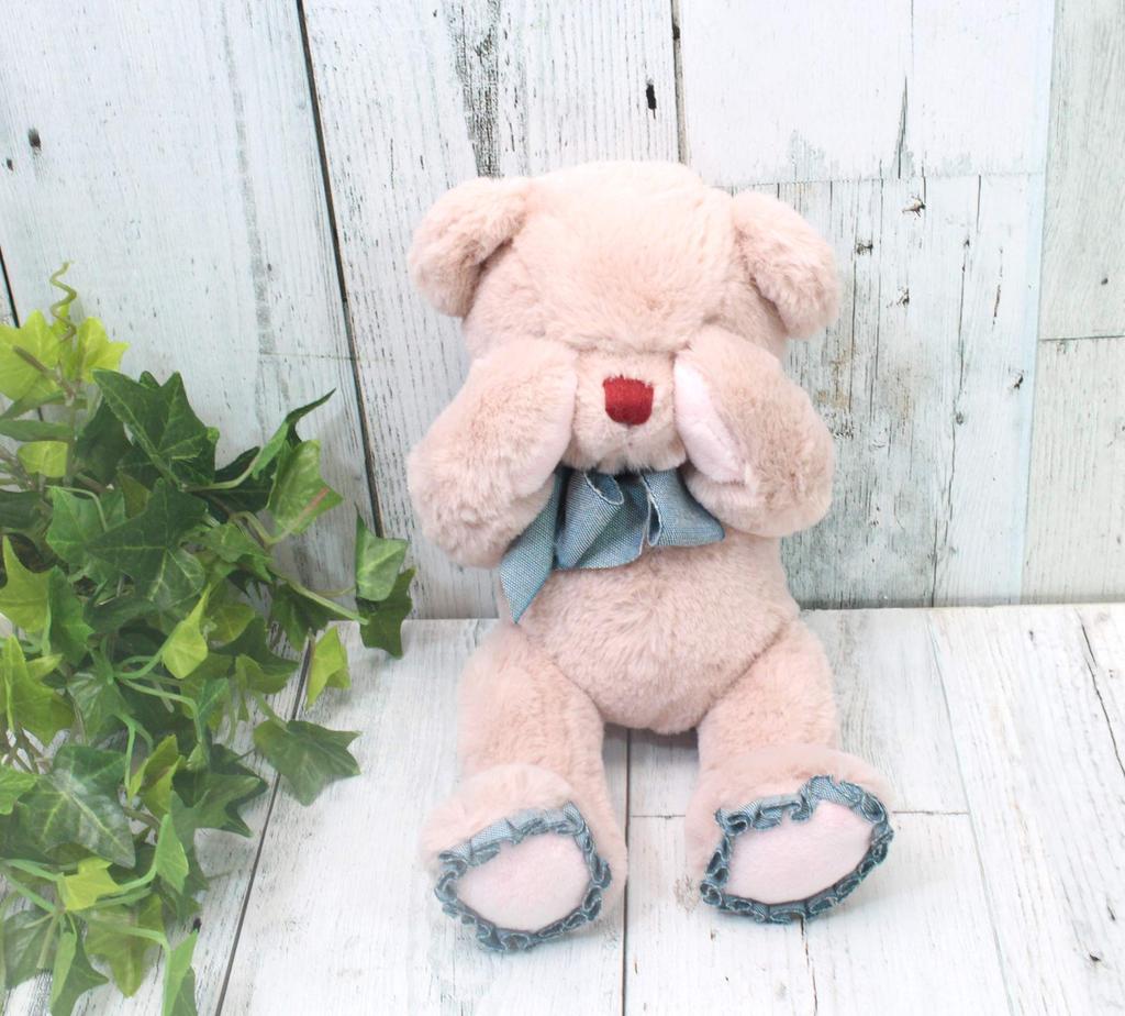 Take Off Peek-A-Boo Bear, Small, Pink Plush Toy with Music Box
