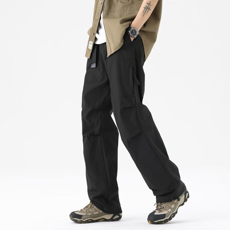 SWAMP AREA Men's American Retro Loose Straight Cargo Pants WS017