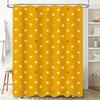 Modern Yellow White Pink Polka Dot Shower Curtain for Bathroom Decor Waterproof Bath Mat Set with Rod (Set B)