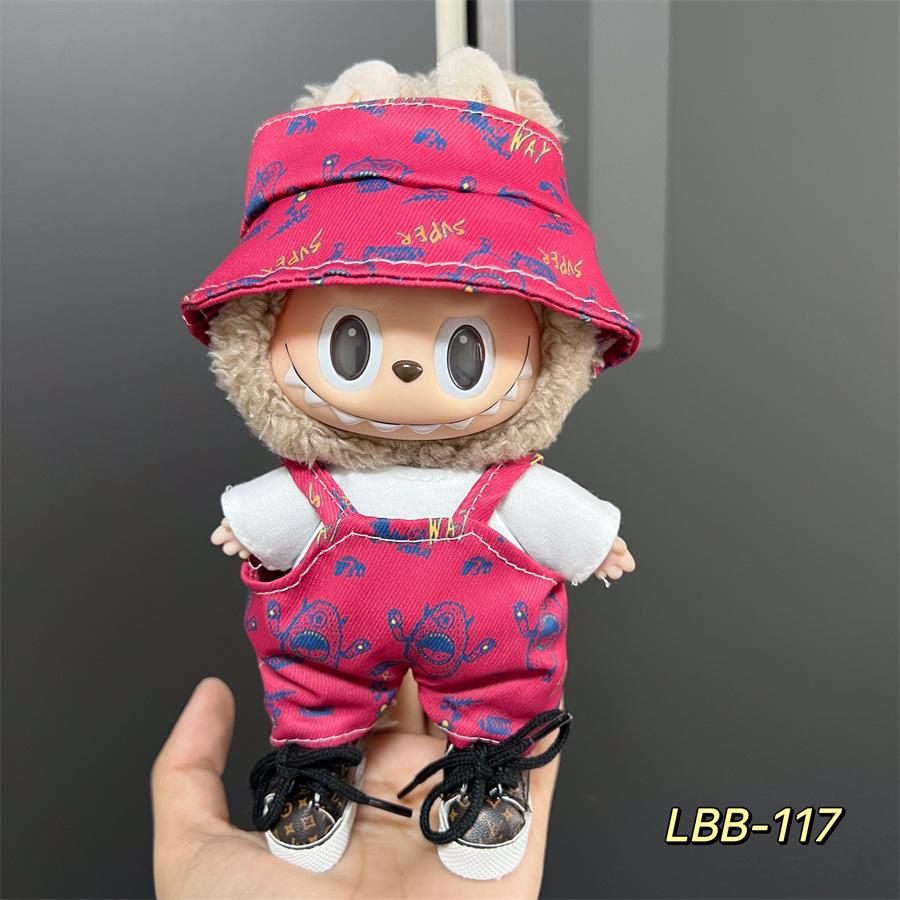Can Wear Baby Clothes, Enamel Labubu 17cm Dolls Cute Dress-up Casual Suits Skirts Plush Clothes