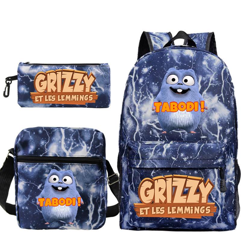 Schulrucksack mit großer Kapazität und Schultergurt; Schüler Drei-teiliges Federmäppchen-Set