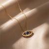 Luxus Vergoldete Zirkon Blaues Böses Auge Anhänger Halskette für Damen Exquisite Türkische Glücksbringer Schlüsselbein Kette Halskette Schmuck Geschenk