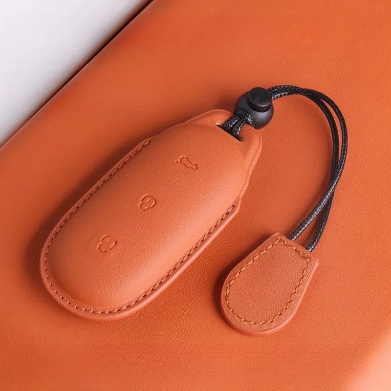 For Li Lixiang L9 Ultra L8 L7 Pro Mega Car Key Cover Keychain Cover Nappa Leather Protective Shell Fob Key Fob Case Accessories