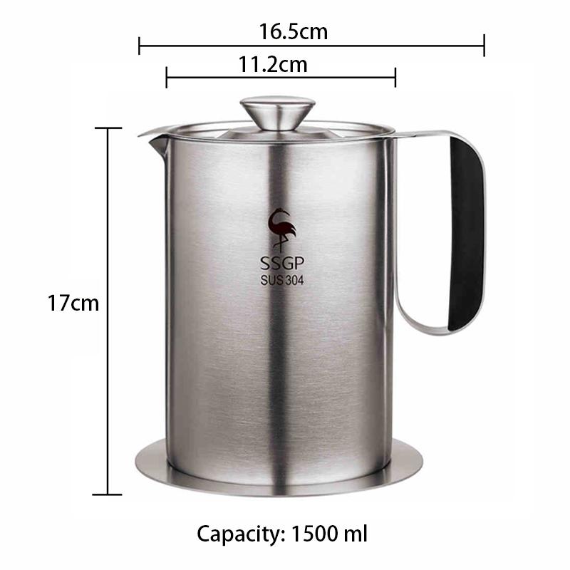 Oil Filter Pot Kitchen Household Large Capacity Filter Oil Slag Oil Separator Oil Bottle Multi-function Kitchen Filter Pot