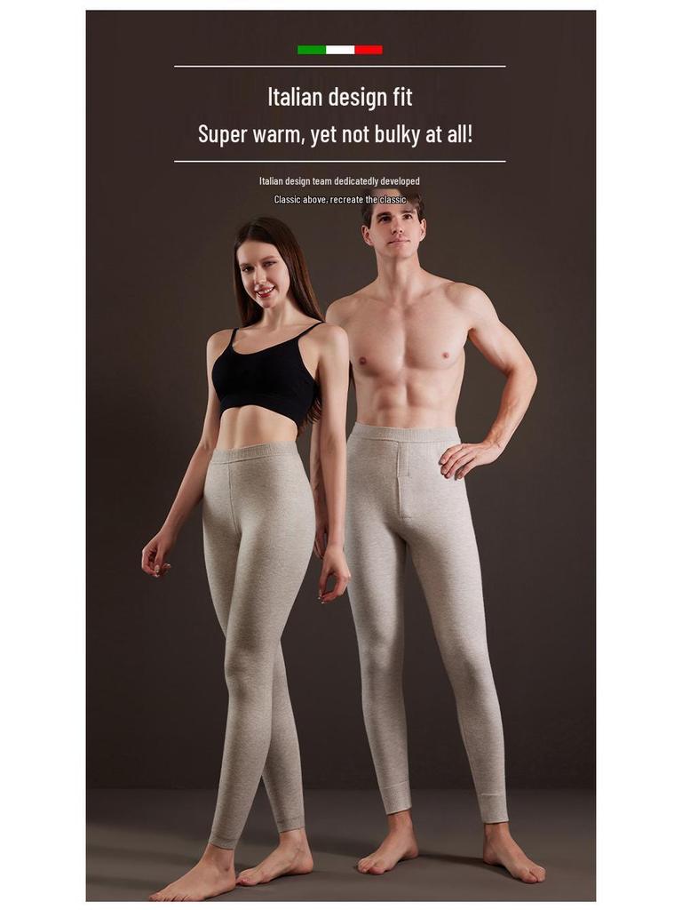 Men's Wool Fleece-Lined Warm Pants & Women's Faux Mink Cashmere Leggings: Winter High-Waisted Knitwear.