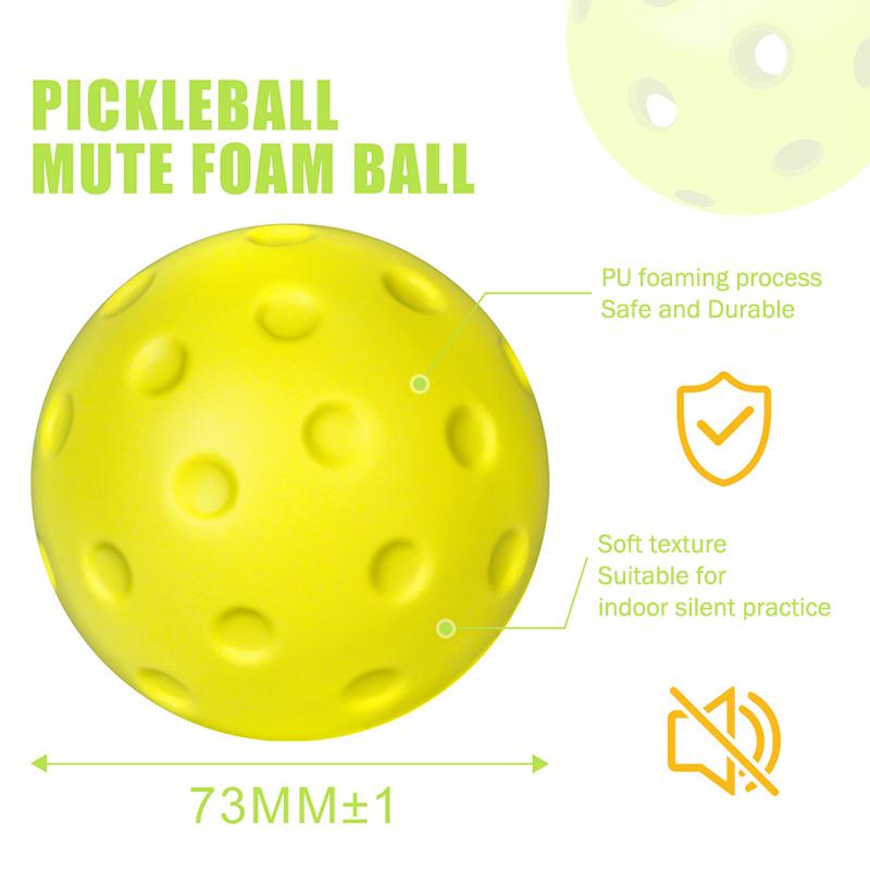 1/3Pcs Silent Pickleball Indoor Entertainment Silent Practice Ball Pu Foam High Bounce Resistance Not Disturbing People