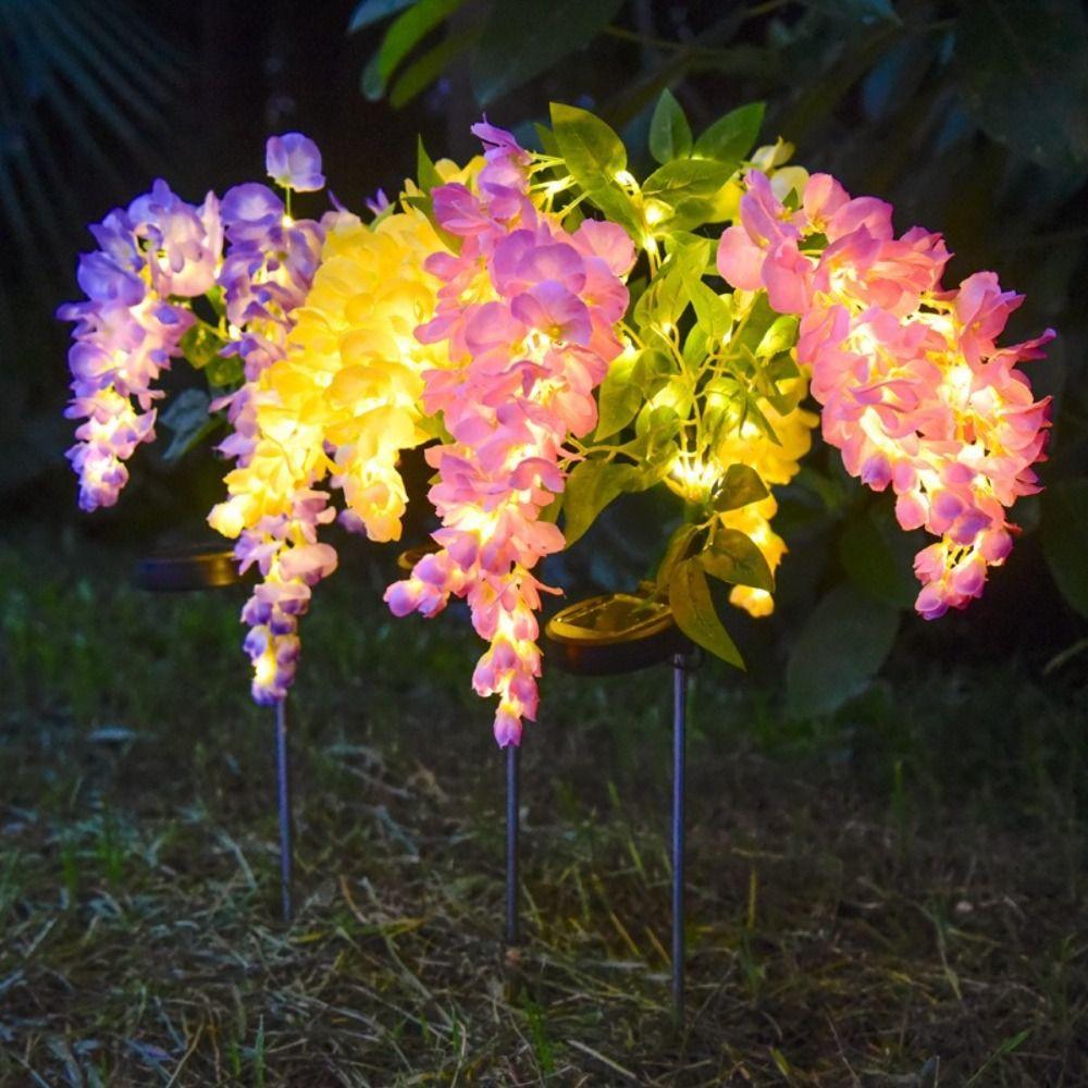 Waterproof Solar Wisteria Flower Lamp Creative Landscape Lawn Lamp Garden Solar Lights  Yard Porch