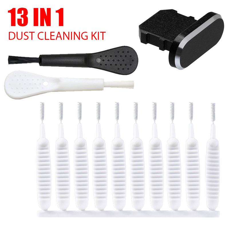 13in1 Mobile Phone Charging Port Dust Plug for IPhone 14 13 Pro Max Cleaner Kit Computer Keyboard Earphones Cleaner Brush Tool